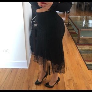 Black pencil lace skirt